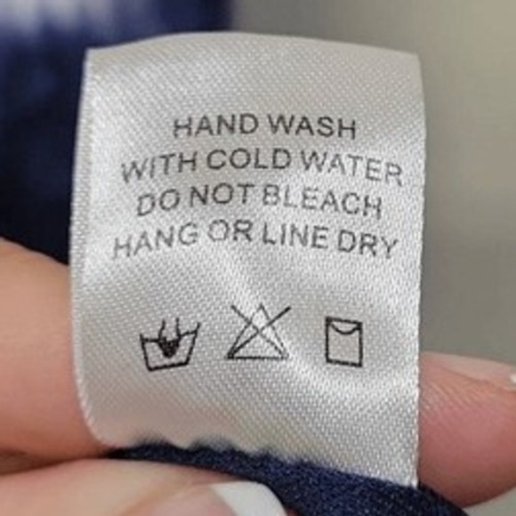 Savanna Jane Mini Sundress‎ Large Blue Tie Dye Embroidery Halter Pockets Unique - Picture 10 of 10